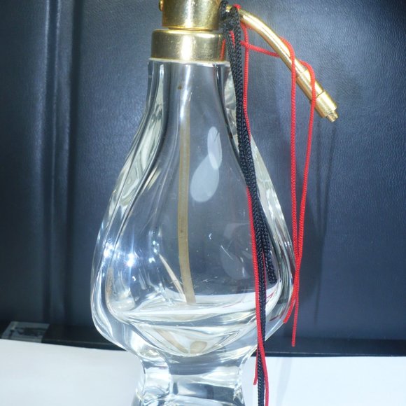 VINTAGE Triangle De Vilbiss Crystal PERFUME BOTTLE Brass Atomizer - Picture 4 of 9